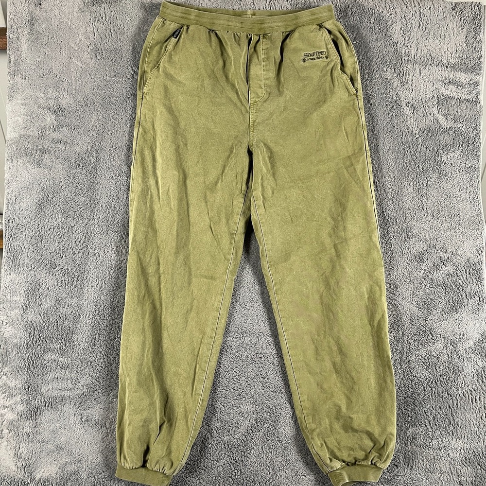 Crazy Shirts Hemp Dyed Baggy Sweatpants Mens XXL Green Elastic Waist Drawstring